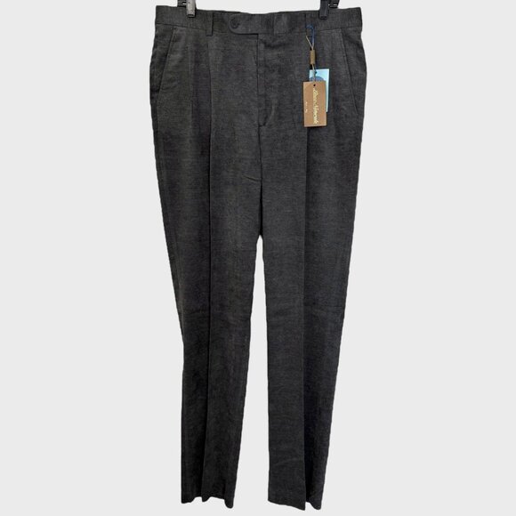 Linea Naturale Italian Water-Resistant Pleated Dress Pants Mens W34 Gray New